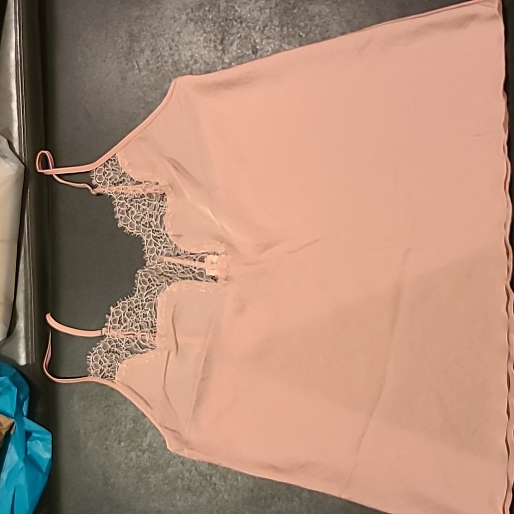 VICTORIA'S SECRET SATIN Pajama set Small Medium Pink Lace Sleep Set